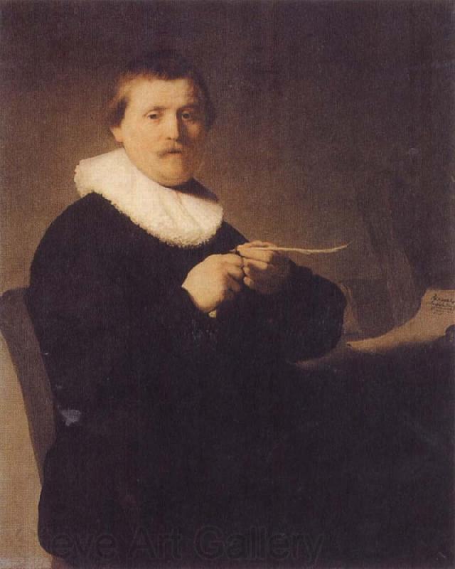 REMBRANDT Harmenszoon van Rijn Young Man Sharpening a Pen Norge oil painting art